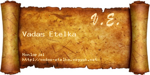 Vadas Etelka névjegykártya